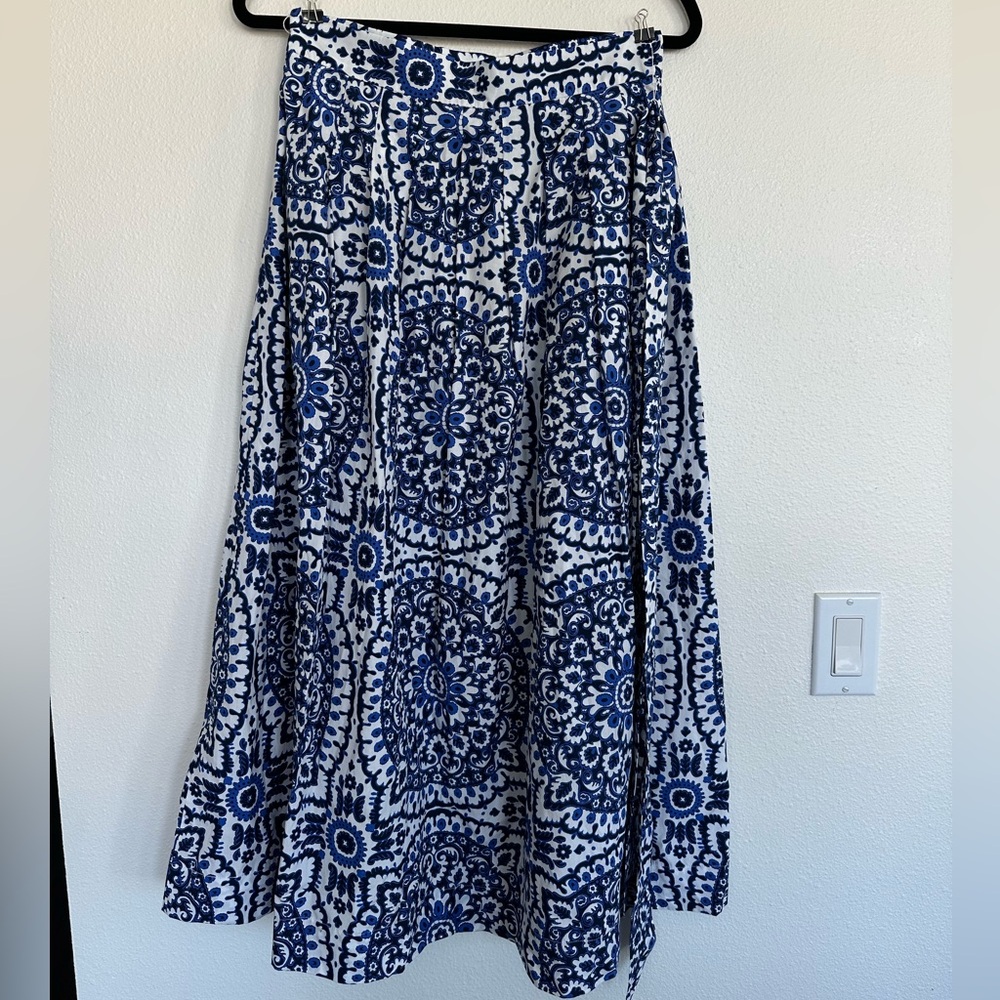 Talbots Navy and White A-Line Skirt